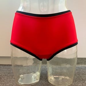 Matte Spandex Mid-Rise Dance Briefs. Vivid Red Bloch S